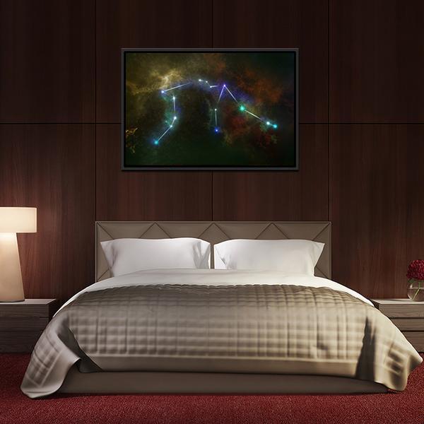 Aquarius Constellation Canvas Wall Art-3 Horizontal-Gallery Wrap-25" x 16"-Tiaracle