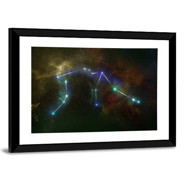 Aquarius Constellation Canvas Wall Art-3 Horizontal-Gallery Wrap-25" x 16"-Tiaracle