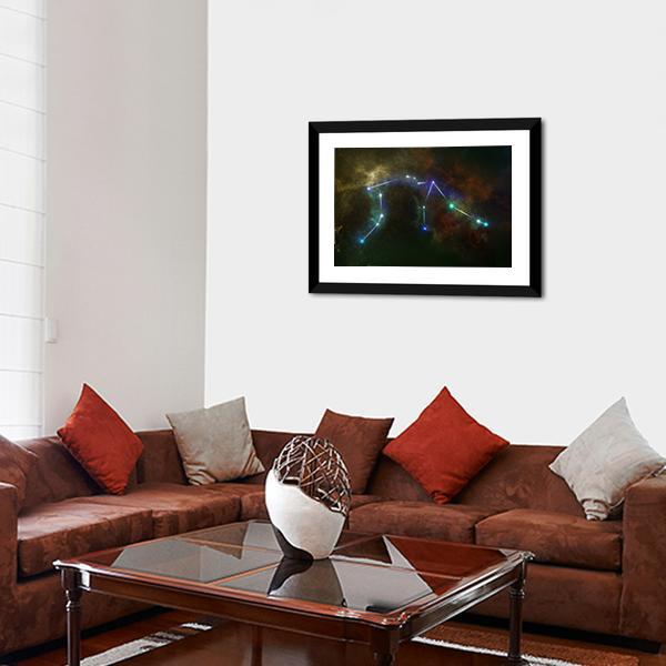 Aquarius Constellation Canvas Wall Art-3 Horizontal-Gallery Wrap-25" x 16"-Tiaracle