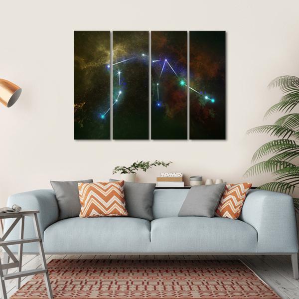 Aquarius Constellation Canvas Wall Art-4 Horizontal-Gallery Wrap-34" x 24"-Tiaracle
