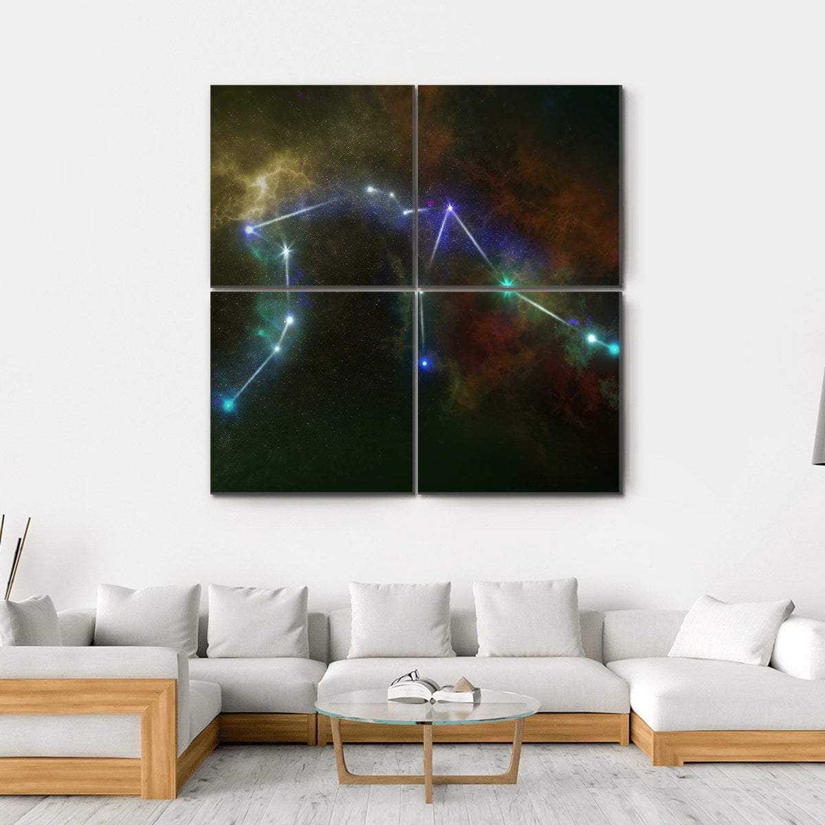Aquarius Constellation Canvas Wall Art-4 Square-Gallery Wrap-17" x 17"-Tiaracle