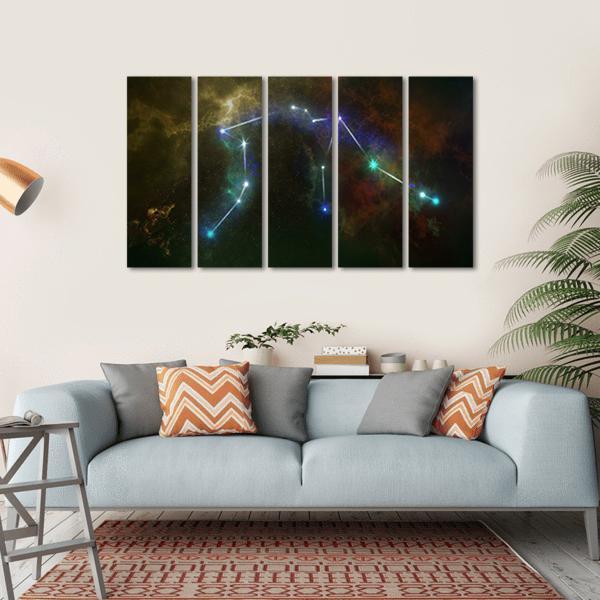 Aquarius Constellation Canvas Wall Art-5 Horizontal-Gallery Wrap-22" x 12"-Tiaracle