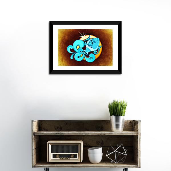 Aquarius Horoscope Canvas Wall Art-1 Piece-Framed Print-20" x 16"-Tiaracle
