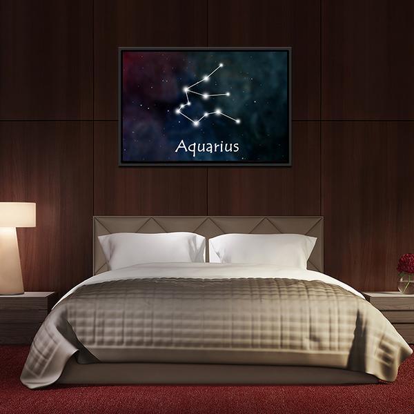 Aquarius Horoscope Constellation Canvas Wall Art-5 Horizontal-Gallery Wrap-22" x 12"-Tiaracle