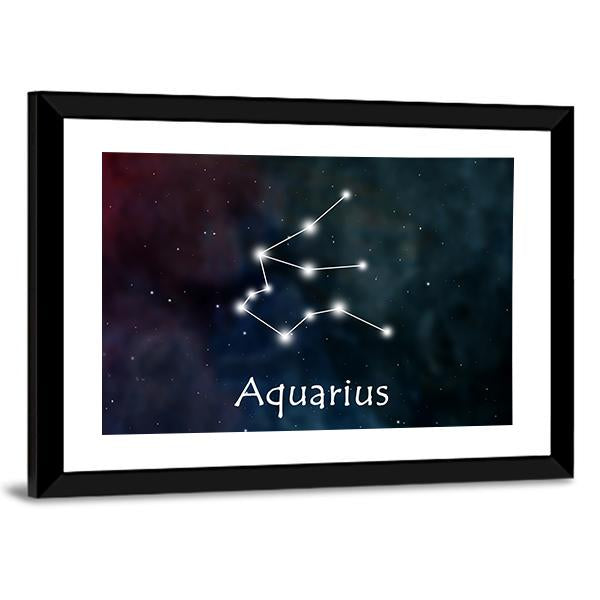 Aquarius Horoscope Constellation Canvas Wall Art-5 Horizontal-Gallery Wrap-22" x 12"-Tiaracle