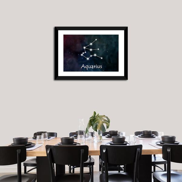 Aquarius Horoscope Constellation Canvas Wall Art-5 Horizontal-Gallery Wrap-22" x 12"-Tiaracle