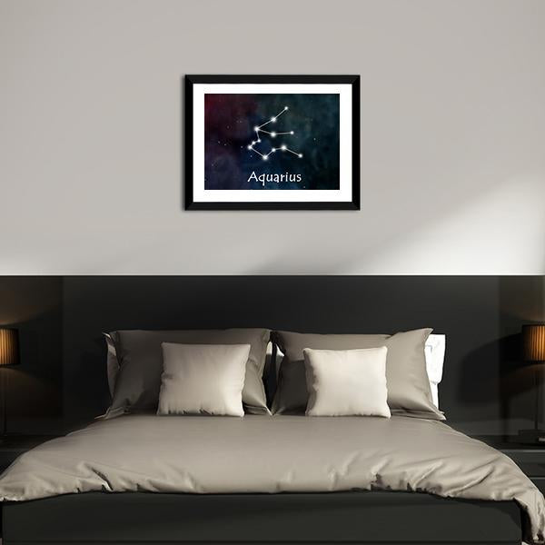 Aquarius Horoscope Constellation Canvas Wall Art-5 Horizontal-Gallery Wrap-22" x 12"-Tiaracle