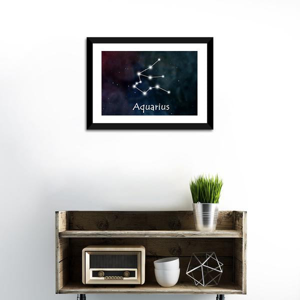 Aquarius Horoscope Constellation Canvas Wall Art-1 Piece-Framed Print-20" x 16"-Tiaracle