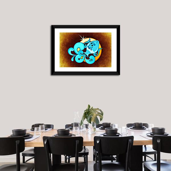 Aquarius Horoscope Vertical Canvas Wall Art-3 Vertical-Gallery Wrap-12" x 25"-Tiaracle