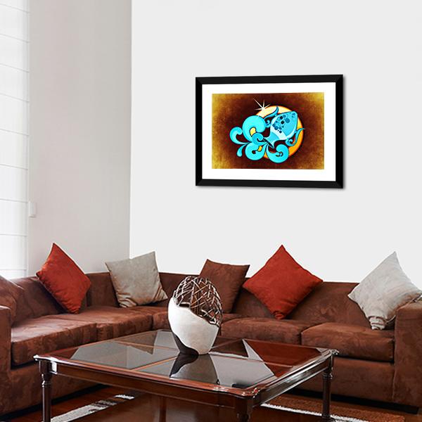 Aquarius Horoscope Vertical Canvas Wall Art-3 Vertical-Gallery Wrap-12" x 25"-Tiaracle