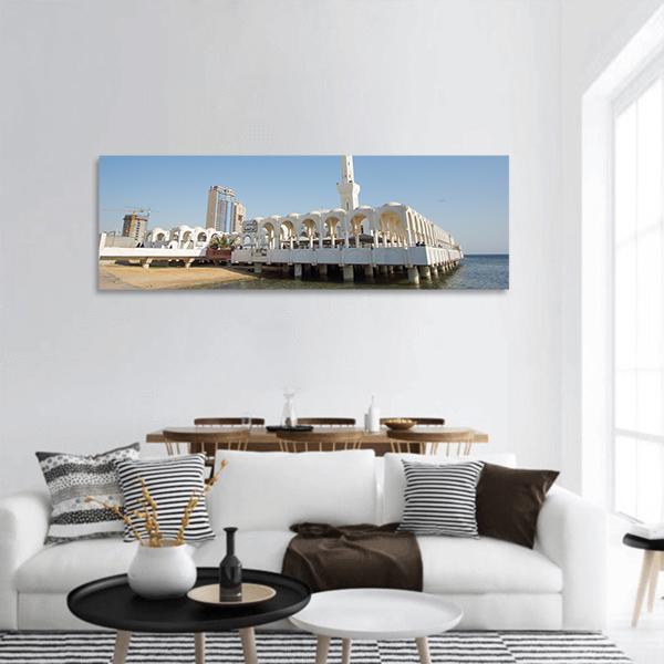 Ar Rahmah Mosque Jeddah Panoramic Canvas Wall Art-1 Piece-36" x 12"-Tiaracle