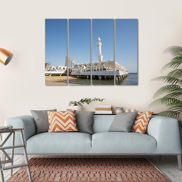 Ar Rahmah Mosque Jeddah Canvas Wall Art-4 Horizontal-Gallery Wrap-34" x 24"-Tiaracle