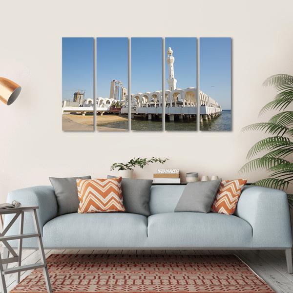 Ar Rahmah Mosque Jeddah Canvas Wall Art-5 Horizontal-Gallery Wrap-22" x 12"-Tiaracle