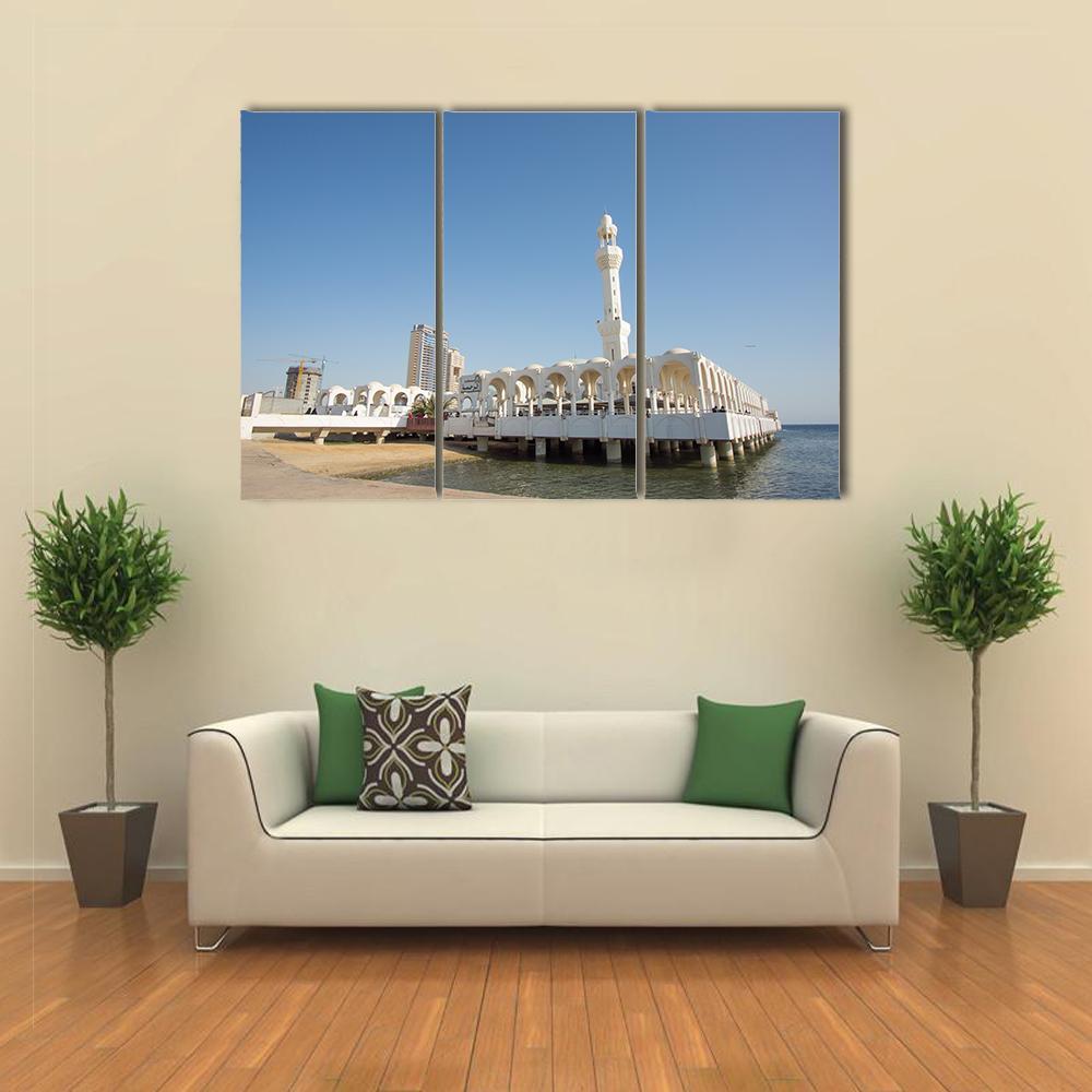 Ar Rahmah Mosque Jeddah Canvas Wall Art-5 Pop-Gallery Wrap-47" x 32"-Tiaracle