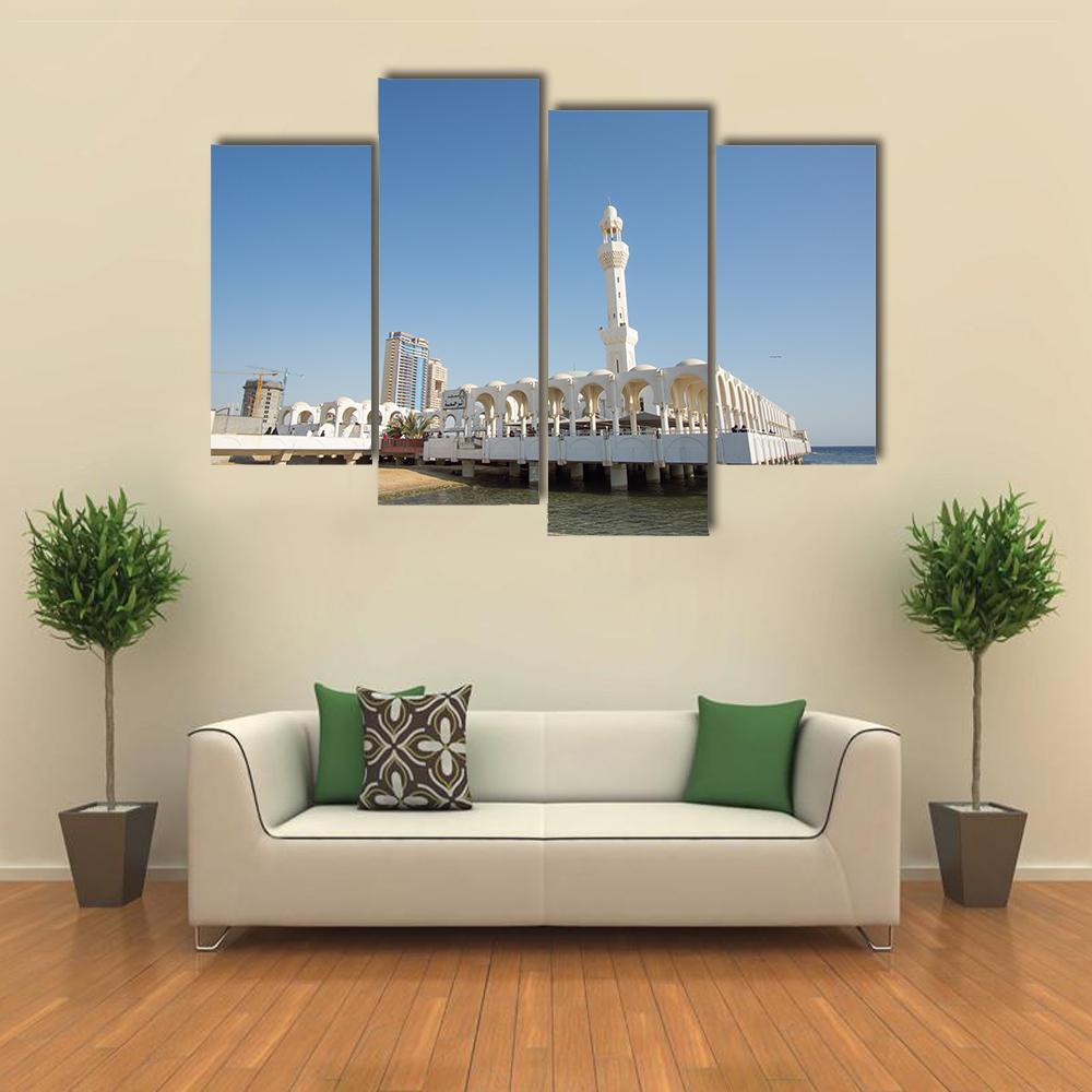 Ar Rahmah Mosque Jeddah Canvas Wall Art-4 Pop-Gallery Wrap-50&quot; x 32&quot;-Tiaracle