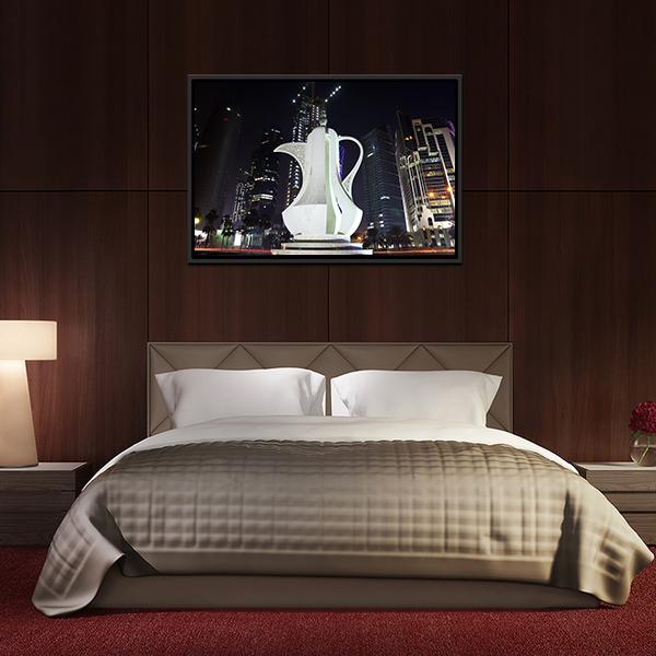 Coffee Pot Monument Doha Canvas Wall Art-3 Horizontal-Gallery Wrap-25&quot; x 16&quot;-Tiaracle