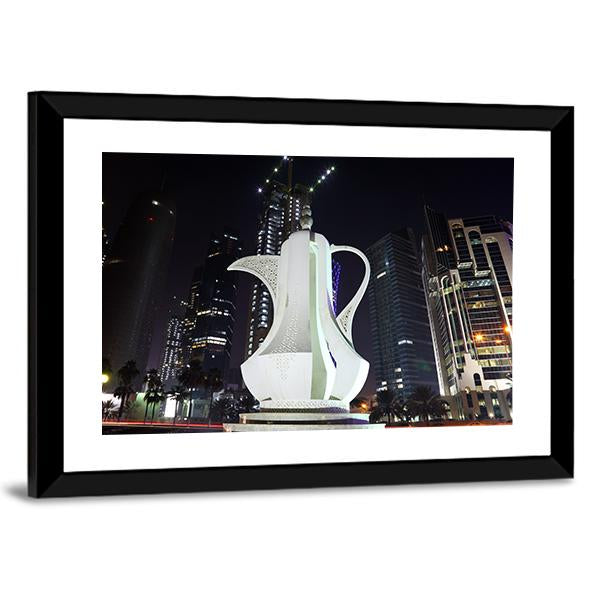 Coffee Pot Monument Doha Canvas Wall Art-3 Horizontal-Gallery Wrap-25&quot; x 16&quot;-Tiaracle