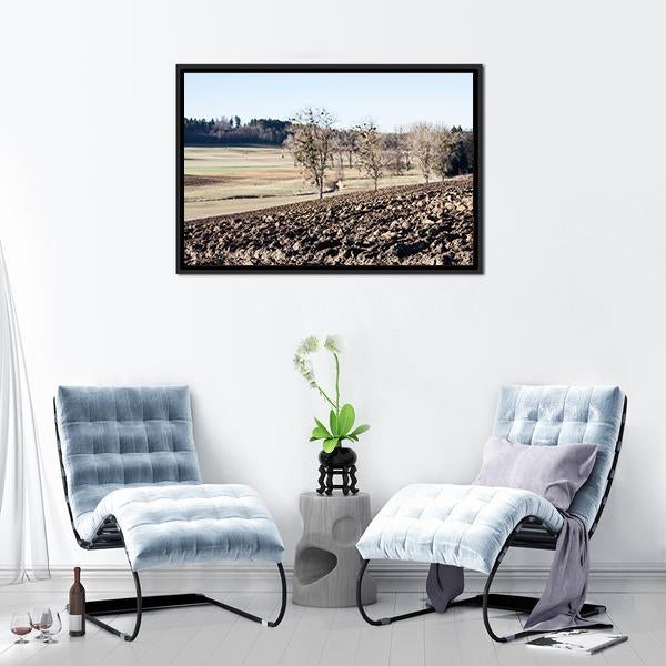 Arable Plowed Earth Vertical Canvas Wall Art-3 Vertical-Gallery Wrap-12" x 25"-Tiaracle