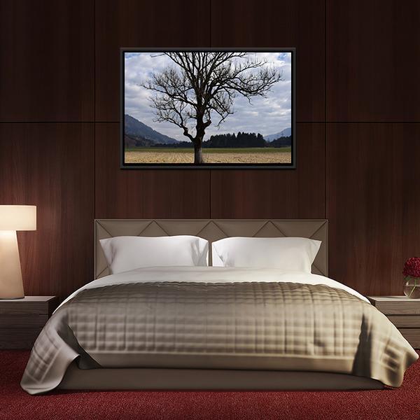 Arable Tree In Autumn Clouds Vertical Canvas Wall Art-3 Vertical-Gallery Wrap-12" x 25"-Tiaracle