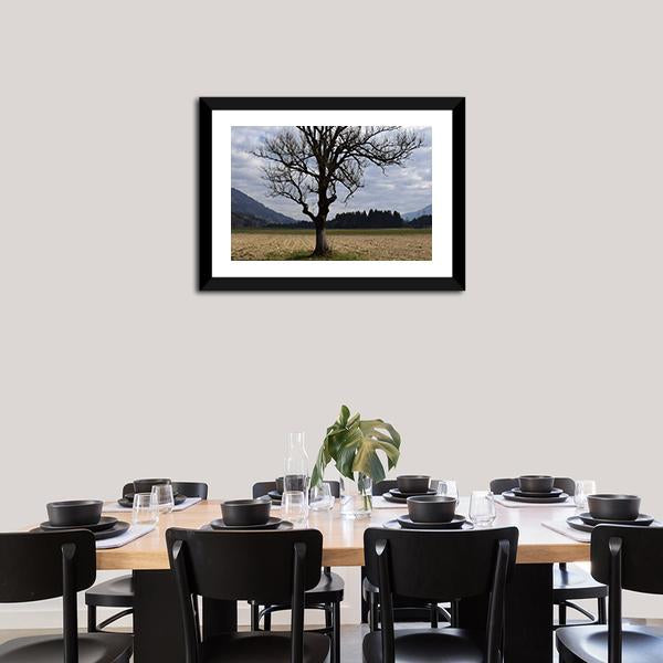 Arable Tree In Autumn Clouds Vertical Canvas Wall Art-3 Vertical-Gallery Wrap-12" x 25"-Tiaracle