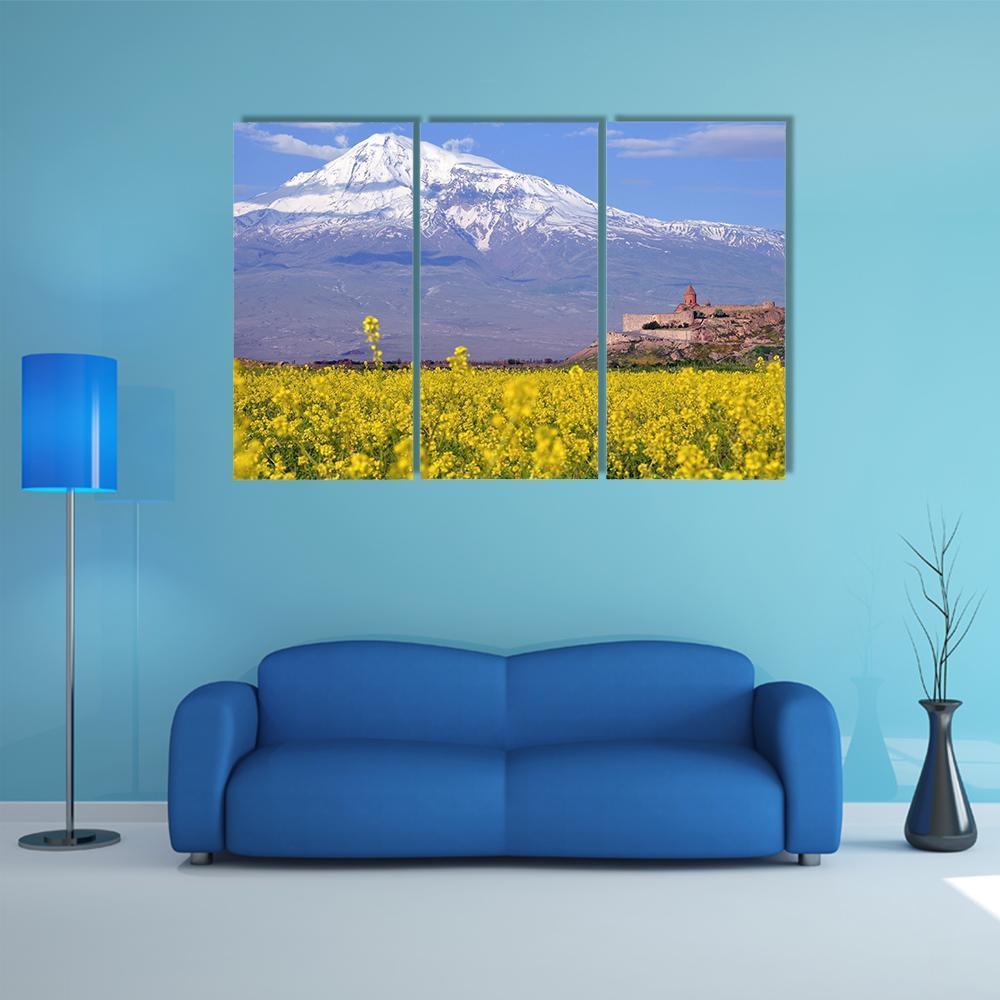 Ararat In Armenia Canvas Wall Art-3 Horizontal-Gallery Wrap-37" x 24"-Tiaracle