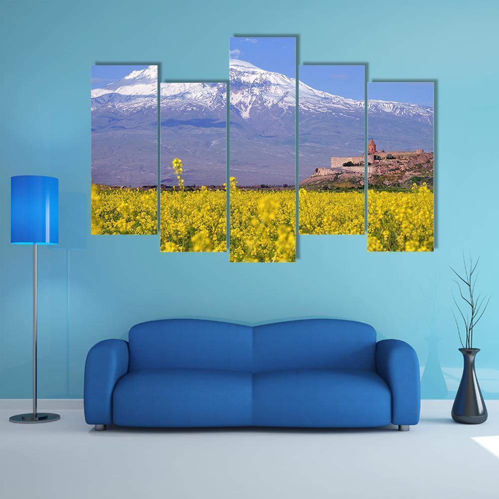 Ararat In Armenia Canvas Wall Art-3 Horizontal-Gallery Wrap-37" x 24"-Tiaracle