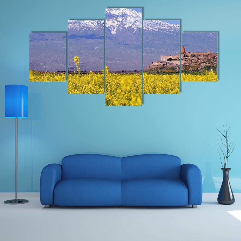 Ararat In Armenia Canvas Wall Art-5 Star-Gallery Wrap-62" x 32"-Tiaracle