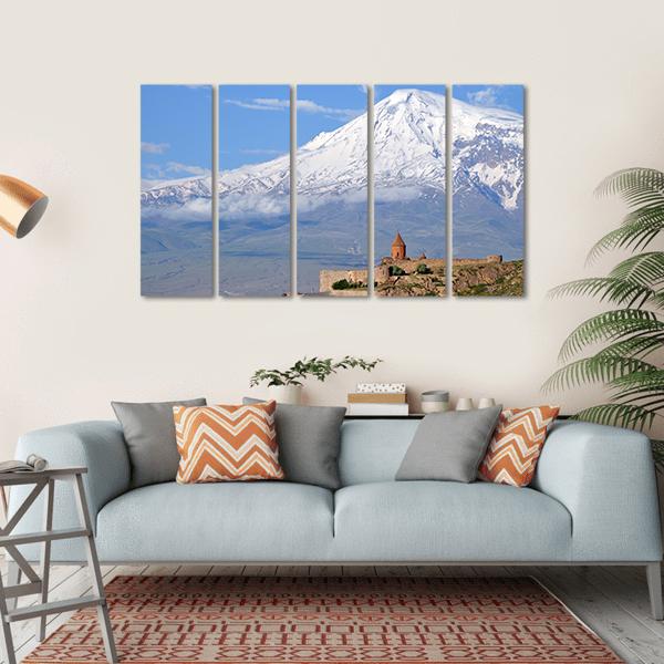 Khor Virap Monastery Canvas Wall Art-5 Horizontal-Gallery Wrap-22" x 12"-Tiaracle
