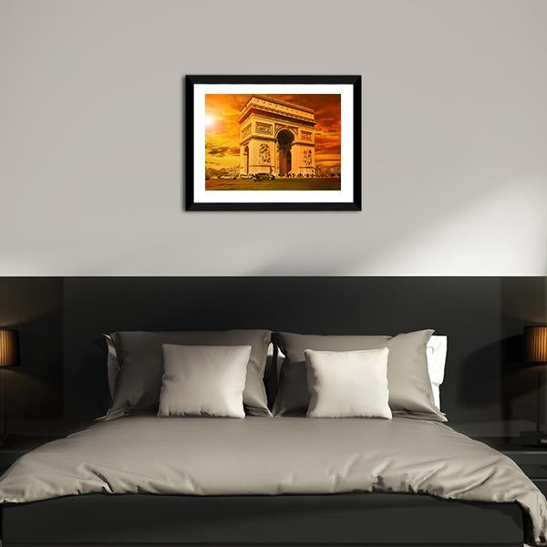 Arc De Triomphe Paris Canvas Wall Art-5 Horizontal-Gallery Wrap-22" x 12"-Tiaracle