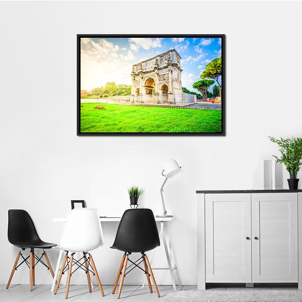 Arch Of Constantine Canvas Wall Art-1 Piece-Floating Frame-24" x 16"-Tiaracle