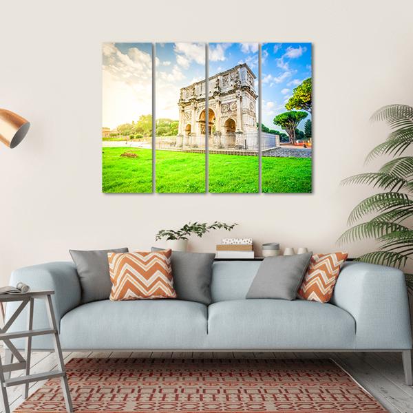 Arch Of Constantine Canvas Wall Art-4 Horizontal-Gallery Wrap-34" x 24"-Tiaracle