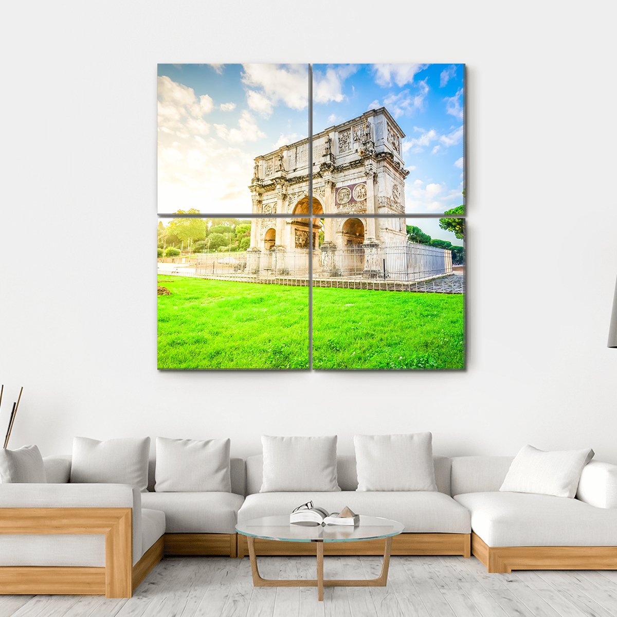 Arch Of Constantine Canvas Wall Art-4 Square-Gallery Wrap-17" x 17"-Tiaracle