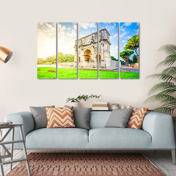Arch Of Constantine Canvas Wall Art-5 Horizontal-Gallery Wrap-22" x 12"-Tiaracle