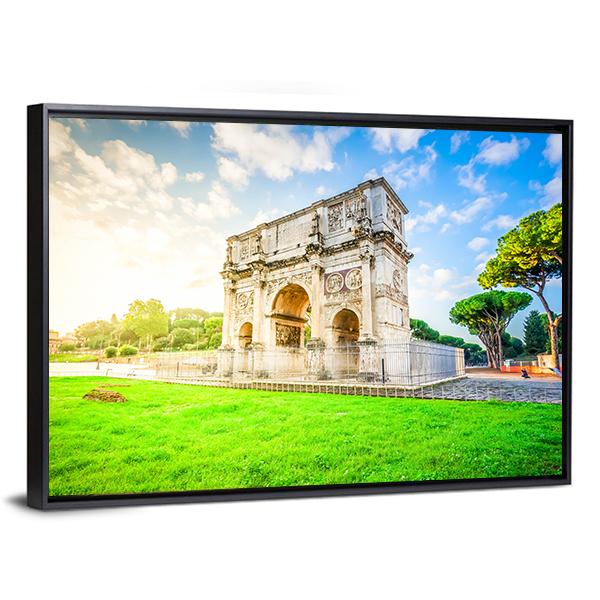 Arch Of Constantine Canvas Wall Art-5 Horizontal-Gallery Wrap-22" x 12"-Tiaracle