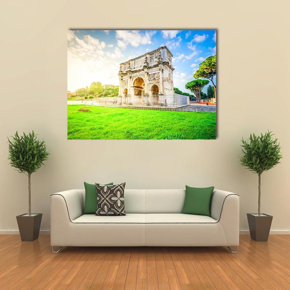 Arch Of Constantine Canvas Wall Art-1 Piece-Gallery Wrap-48" x 32"-Tiaracle
