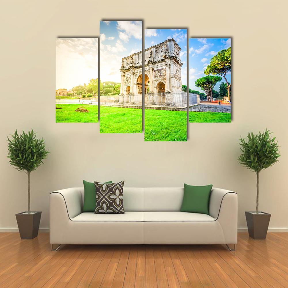 Arch Of Constantine Canvas Wall Art-4 Pop-Gallery Wrap-50" x 32"-Tiaracle