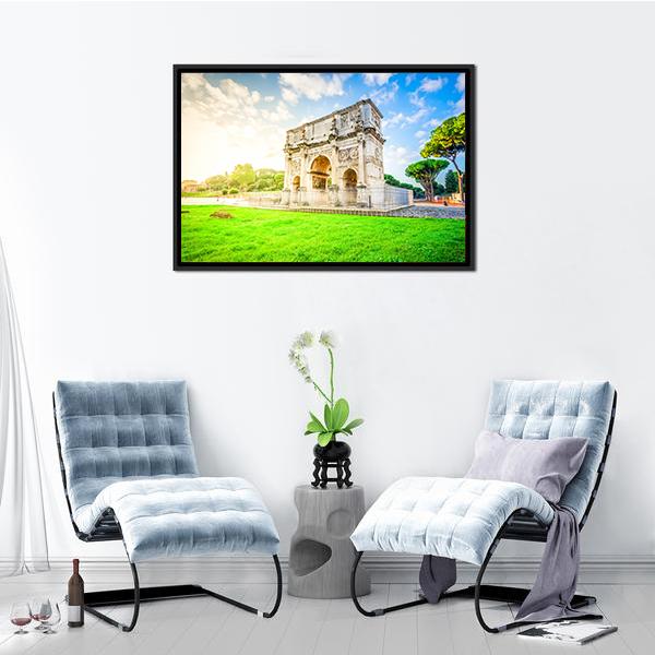 Arch Of Constantine Canvas Wall Art-3 Horizontal-Gallery Wrap-25" x 16"-Tiaracle