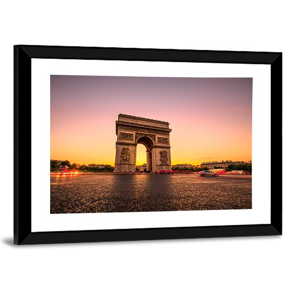 Arch Of Triumph Panoramic Canvas Wall Art-1 Piece-36" x 12"-Tiaracle