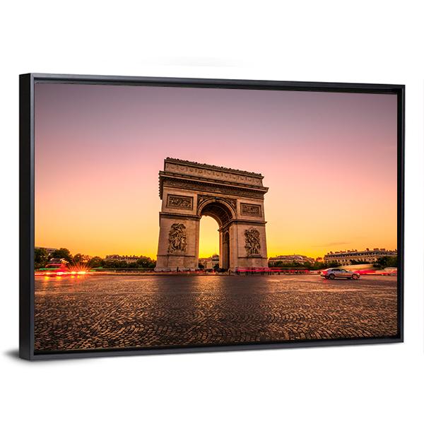 Arch Of Triumph Canvas Wall Art-5 Horizontal-Gallery Wrap-22" x 12"-Tiaracle