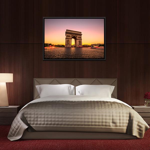 Arch Of Triumph Canvas Wall Art-5 Horizontal-Gallery Wrap-22" x 12"-Tiaracle