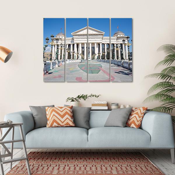 Eye Bridge In Skopje Canvas Wall Art-4 Horizontal-Gallery Wrap-34" x 24"-Tiaracle