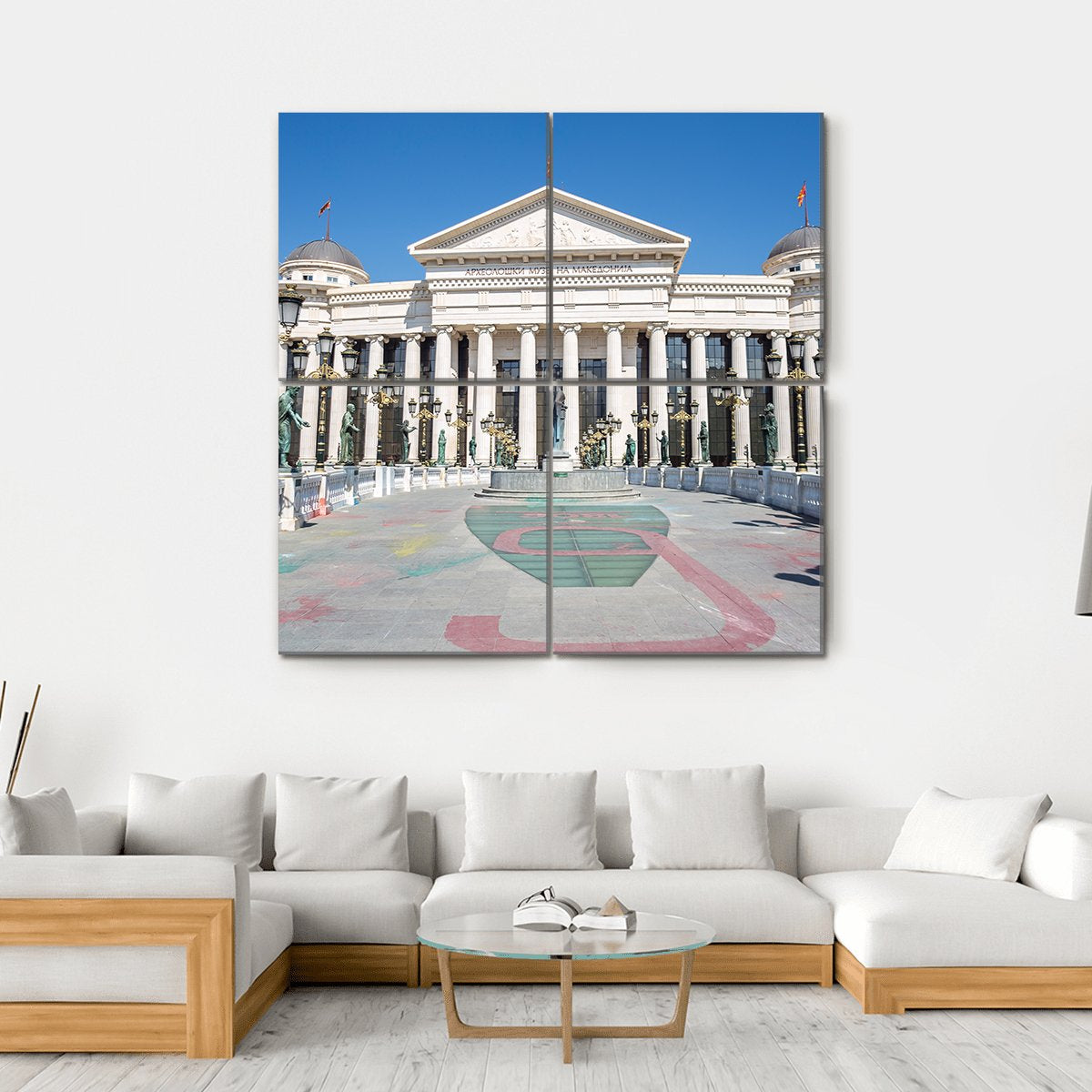 Eye Bridge In Skopje Canvas Wall Art-4 Square-Gallery Wrap-17" x 17"-Tiaracle