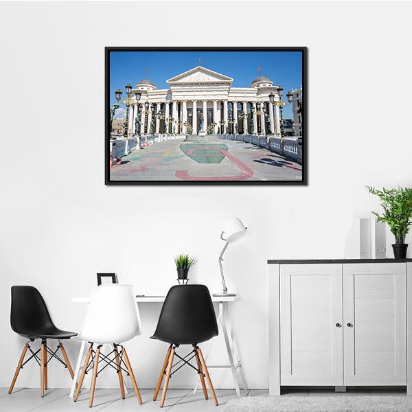 Eye Bridge In Skopje Canvas Wall Art-3 Horizontal-Gallery Wrap-25" x 16"-Tiaracle