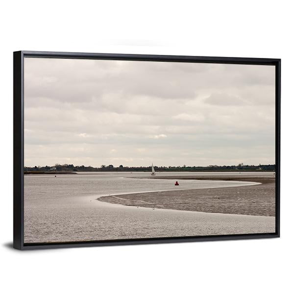 River With It&#39;s Mudflat Canvas Wall Art-3 Horizontal-Gallery Wrap-25&quot; x 16&quot;-Tiaracle