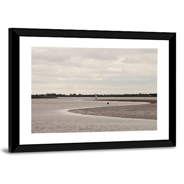 River With It&#39;s Mudflat Canvas Wall Art-3 Horizontal-Gallery Wrap-25&quot; x 16&quot;-Tiaracle