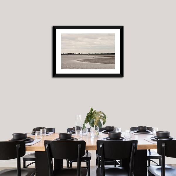 River With It&#39;s Mudflat Canvas Wall Art-3 Horizontal-Gallery Wrap-25&quot; x 16&quot;-Tiaracle