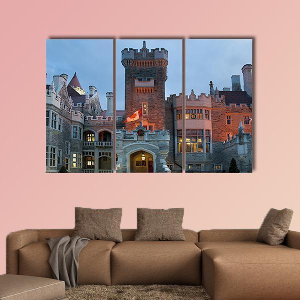 Architecture Of Casa Loma Canada Canvas Wall Art-3 Horizontal-Gallery Wrap-37" x 24"-Tiaracle