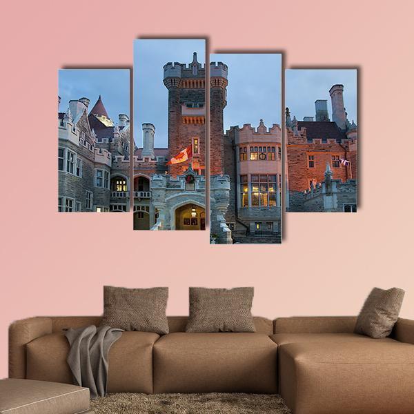 Architecture Of Casa Loma Canada Canvas Wall Art-4 Pop-Gallery Wrap-50" x 32"-Tiaracle