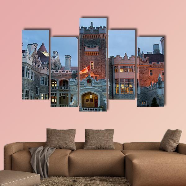 Architecture Of Casa Loma Canada Canvas Wall Art-5 Pop-Gallery Wrap-47" x 32"-Tiaracle