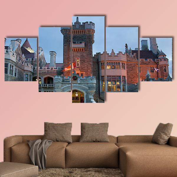 Architecture Of Casa Loma Canada Canvas Wall Art-5 Star-Gallery Wrap-62" x 32"-Tiaracle